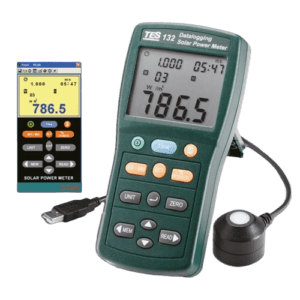 سولارپاورمتر, تشعشع سنج خورشید,  پیرانومتر TES-132 Solar Power Meter / Pyranometer یک ابزار دقیق برای اندازه‌گیری شدت تابش خورشیدی به واحد وات بر متر مربع (W/m²) است. این دستگاه با طراحی کاربردی و قابلیت استفاده در محیط‌های مختلف، مناسب برای متخصصان صنعت انرژی خورشیدی، محققان، دانشجویان و همچنین در آزمایشگاه‌ها و نصب‌کنندگان پنل‌های فتوولتائیک (PV) می‌باشد. ✅ ویژگی‌های کلیدی دستگاه TES-132: مشخصه جزئیات نوع دستگاه سولار پاورمتر / پیرانومتر محدوده اندازه‌گیری 0 ~ 1999 W/m² دقت اندازه‌گیری ±5 W/m² یا ±5% (هر کدام بزرگتر باشد) صفحه نمایش LCD با روشنایی پس‌زمینه منبع تغذیه باتری AA (4 عدد) محیط کاری -10°C ~ +60°C /