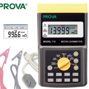 میکرو اهم متر (10A) مدل Prova-710 – اندازه‌گیری فوق‌العاده دقیق مقاومت‌های فوق پایین میکرو اهم متر Prova-710 ساخت تایوان، نسخه پیشرفته‌تر مدل 700 با جریان تست 10 آمپر برای اندازه‌گیری مقاومت‌های بسیار پایین (400 میکرو‌اهم تا 60 میلی‌اهم) با دقت 0.25٪ و رزولوشن 1 میکرو‌اهم. این دستگاه با تکنولوژی 4 سیمه کلوین و قابلیت اندازه‌گیری مواد القایی، انتخابی ایده‌آل برای تست تجهیزات حساس صنعتی و برق فشار قوی است. www.prova.com.tw 📊 مشخصات فنی کامل میکرو اهم متر Prova-710: پارامتر مقدار جریان تست حداکثر 10 آمپر (در محدوده 60 میلی‌اهم) www.prova.com.tw محدوده اندازه‌گیری 400 µΩ تا 60.000 mΩ (در حالت 10A) saenco.com بهترین رزولوشن 1 میکرو‌اهم (1 µΩ) در تمام محدوده‌ها www.prova.com.tw دقت پایه ±0.25% ±25 µΩ (در محدوده پایین) www.prova.com.tw روش اندازه‌گیری 4 سیمه کلوین (حذف کامل خطای سیم‌های تست) obiat.com.au نوع رنج دستی (7 رنج) یا خودکار (Auto Range) ledaelectronics.com.au قابلیت‌های ویژه اندازه‌گیری مواد القایی (سیم‌پیچ‌ها)، محاسبه طول کابل، حافظه 3000 داده، آلارم برنامه‌پذیر Hi-Lo faznol.com نمایشگر ال‌سی‌دی 4 5/6 رقمی با نور پس‌زمینه آبی obiat.com.au منبع تغذیه باتری لیتیوم قابل شارژ + آداپتور AC mymeter.com.au ابعاد و وزن 257 × 155 × 57 میلی‌متر / 1160 گرم (با باتری) obiat.com.au سازنده Prova Instruments Inc. تایوان (تأسیس 1991) 领英企业服务 ⚡ تفاوت کلیدی Prova-710 با مدل Prova-700 (5A): ویژگی Prova-710 (10A) Prova-700 (5A) مزیت عملی جریان تست 10 آمپر 5 آمپر نفوذ بهتر در اتصالات اکسید شده و مقاومت‌های بسیار پایین محدوده پایین 400 µΩ 1.000 mΩ اندازه‌گیری دقیق‌تر اتصالات ارتینگ و باس‌بارها قدرت تست 2 برابر بیشتر پایه کاهش خطای اندازه‌گیری در محیط‌های صنعتی پرسر و صدا کاربرد اصلی تجهیزات فشار قوی و اتصالات حیاتی تست عمومی اتصالات انتخاب بهینه بر اساس سطح حساسیت پروژه 🏭 کاربردهای تخصصی در صنایع ایران: 1. تست تجهیزات فشار قوی (تابلوهای 20 کیلوولت و بالاتر) اندازه‌گیری مقاومت کنتاکت‌های سکسیون‌ها و دیژنکتورها با دقت میکرو‌اهمی تشخیص اتصالات ضعیف در باس‌بارهای فشار قوی که باعث گرمایش تدریجی و خرابی می‌شوند تست مقاومت اتصالی کابل‌های فشار قوی قبل از بهره‌برداری 2. تست سیم‌پیچ‌های ترانسفورماتورهای قدرت اندازه‌گیری دقیق مقاومت سیم‌پیچ‌های ترانسفورماتورهای 500 کیلوولت‌آمپر به بالا تشخیص اتصال کوتاه بین حلقه‌ها با مقایسه مقاومت فازهای سه‌فاز (تفاوت بیش از 2٪ نشانه خطا) تست سیم‌پیچ‌های راکتورهای جبرانساز در پست‌های انتقال انرژی 3. کنترل کیفیت اتصالات جوشکاری و پیچی اندازه‌گیری مقاومت جوش‌های مقاومتی در خطوط تولید خودرو و لوازم خانگی تست اتصالات پیچی در تابلوهای صنعتی با استاندارد ملی ایران (حداکثر 0.5 میلی‌اهم برای اتصالات اصلی) تشخیص اتصالات شل در سیستم‌های ارتینگ با دقت 10 برابر بیشتر از مدل 5 آمپری 4. تست باتری‌های صنعتی و سیستم‌های UPS اندازه‌گیری مقاومت داخلی باتری‌های سربی-اسید 2 ولت/1000 آمپر-ساعت در مرکزهای داده پیش‌بینی عمر باقیمانده بر اساس افزایش مقاومت داخلی (افزایش 30٪ = نیاز به تعویض) تست اتصالات بین سلول‌های باتری در بانک‌های باتری صنعتی 🔧 راهنمای عملی استفاده در محیط صنعتی ایران: نکته 1: انتخاب جریان تست مناسب برای مقاومت‌های زیر 10 mΩ حتماً از جریان 10 آمپر استفاده کنید تا نسبت سیگنال به نویز (SNR) به حداکثر برسد و خطای اندازه‌گیری زیر 1٪ شود. www.prova.com.tw نکته 2: تست مواد القایی (حالت خاص) هنگام تست سیم‌پیچ‌ها، دستگاه را در حالت Inductive Mode قرار دهید. در این حالت، دستگاه منتظر پایدار شدن جریان در سیم‌پیچ می‌ماند و نتیجه دقیق‌تری ارائه می‌دهد. نکته 3: استفاده از آلارم برنامه‌پذیر برای تست سریع اتصالات در خط تولید، محدوده قابل قبول را در آلارم Hi-Lo تنظیم کنید. دستگاه با صدای بیزر و نمایشگر قرمز، اتصالات معیوب را شناسایی می‌کند. نکته 4: ثبت داده برای گزارش‌دهی با فعال‌سازی حافظه 3000 داده، تمام نتایج تست را ذخیره کنید. داده‌ها را از طریق نرم‌افزار همراه دستگاه به کامپیوتر منتقل و گزارش‌های کالیبراسیون استاندارد ایران را تولید نمایید. 📈 جدول مقایسه‌ای: استانداردهای مقاومت اتصالات در ایران قطعه تحت تست مقاومت مجاز حداکثر استاندارد مرجع اتصال ارتینگ ایمنی 0.1 اهم (100,000 µΩ) مقررات ملی ساختمان (مبحث 13) کنتاکت دیژنکتور 400A 100 µΩ استاندارد ملی 13176 باس‌بار تابلو فشار متوسط 50 µΩ IEC 61439-2 سیم‌پیچ ترانسفورماتور 1MVA 0.5–5 اهم (بسته به ولتاژ) IEEE C57.12.90